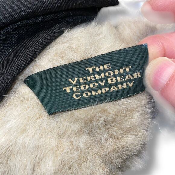 Vintage Vermont Teddy Bear Plush Apron Jointed Arms Legs USA 1992 Nursery 18" - Picture 8 of 10